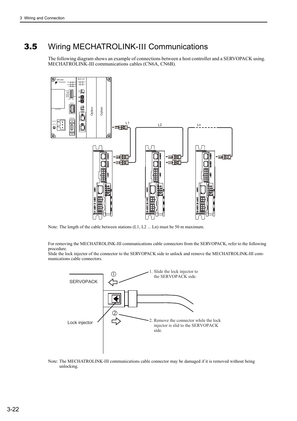 5 wiring mechatrolink-iii communications, 5 wiring mechatrolink- iii communications, M-iii | Yaskawa Σ-V Series AC Servo Drives Rotational Motor MECHATROLINK-III User Manual | Page 59 / 337