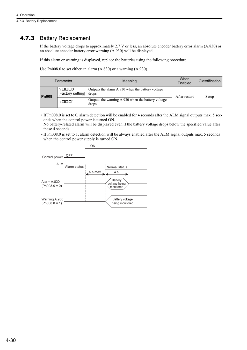 3 battery replacement | Yaskawa Σ-V Series AC Servo Drives Rotational Motor MECHATROLINK-III User Manual | Page 95 / 337