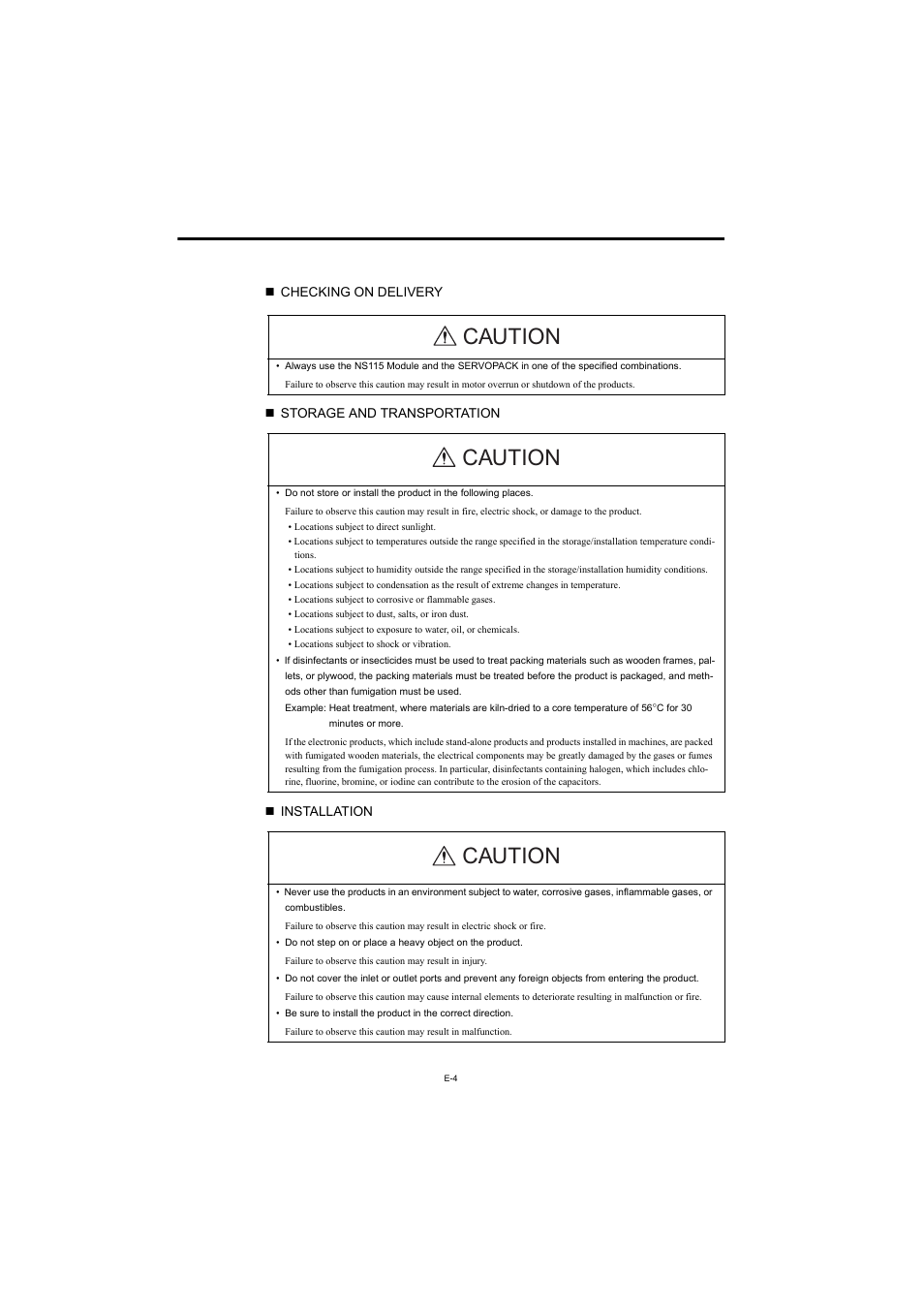 Caution | Yaskawa AC Servo Drives Sigma II Series User Manual | Page 6 / 18