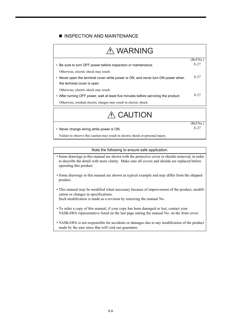 Warning caution | Yaskawa AC Servo Drives Sigma II Series DeviceNet User Manual | Page 9 / 35
