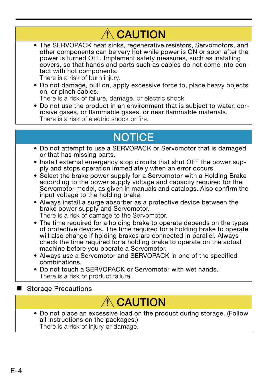 Caution, Notice | Yaskawa AC Servo Drive Rotary Servomotor Safety Precautions User Manual | Page 6 / 34
