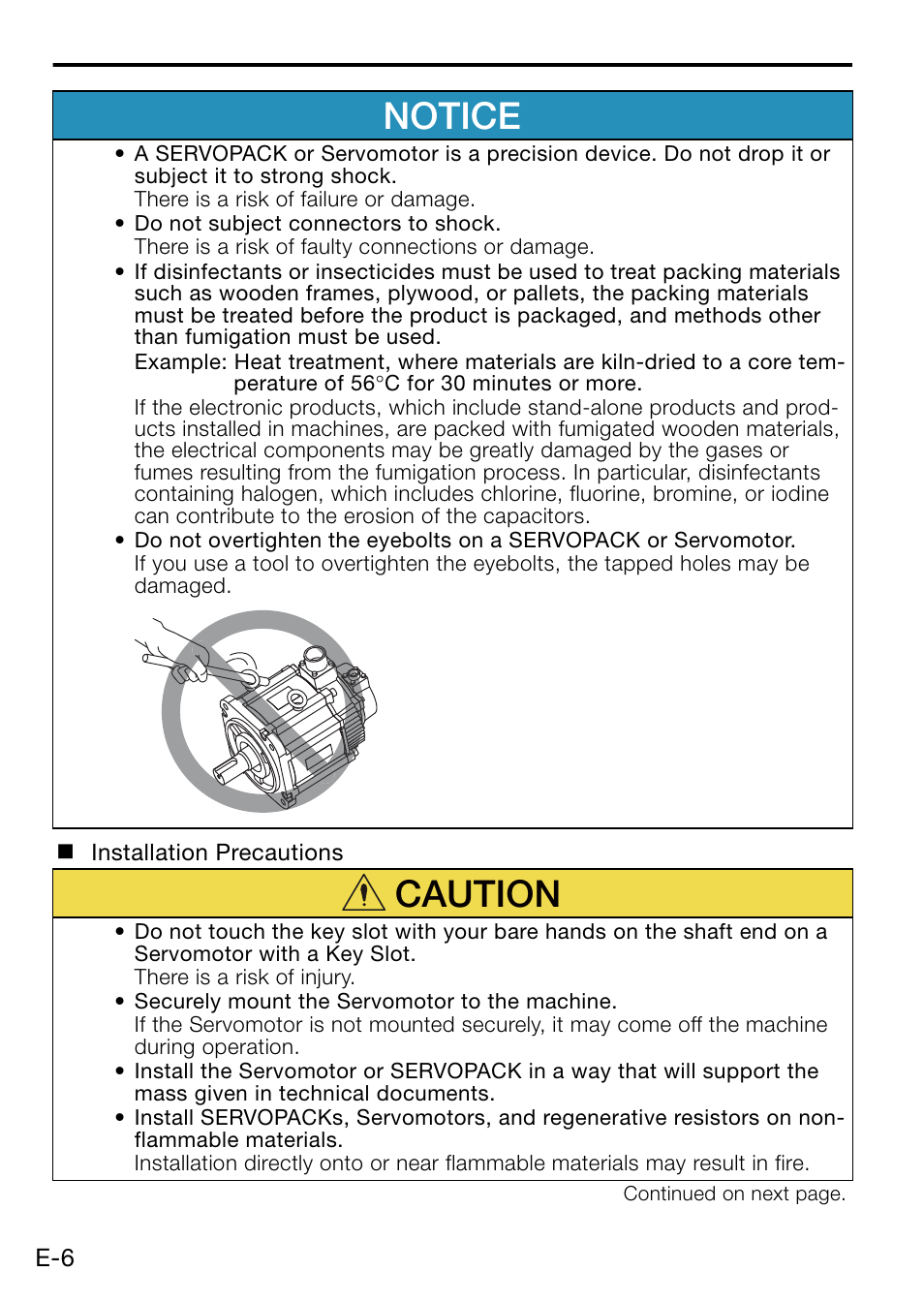 Notice, Caution | Yaskawa AC Servo Drive Rotary Servomotor Safety Precautions User Manual | Page 8 / 34