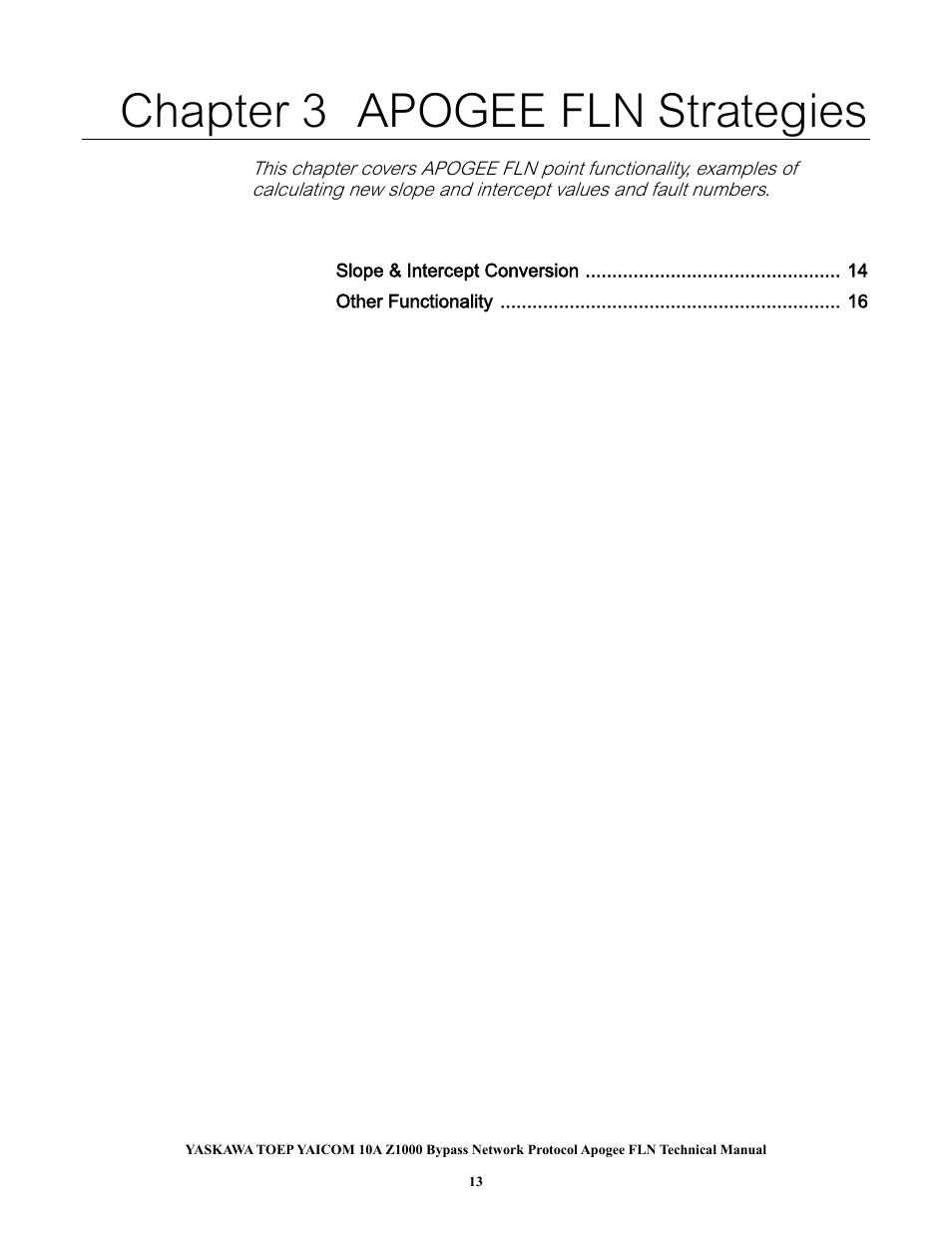 Chapter 3 apogee fln strategies | Yaskawa APOGEE FLN User Manual | Page 13 / 31