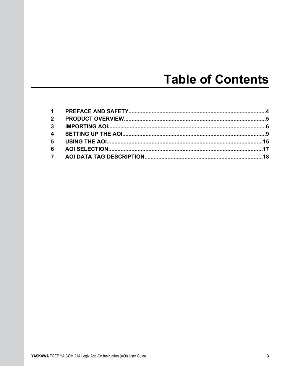 Yaskawa AOI User Manual | Page 3 / 22