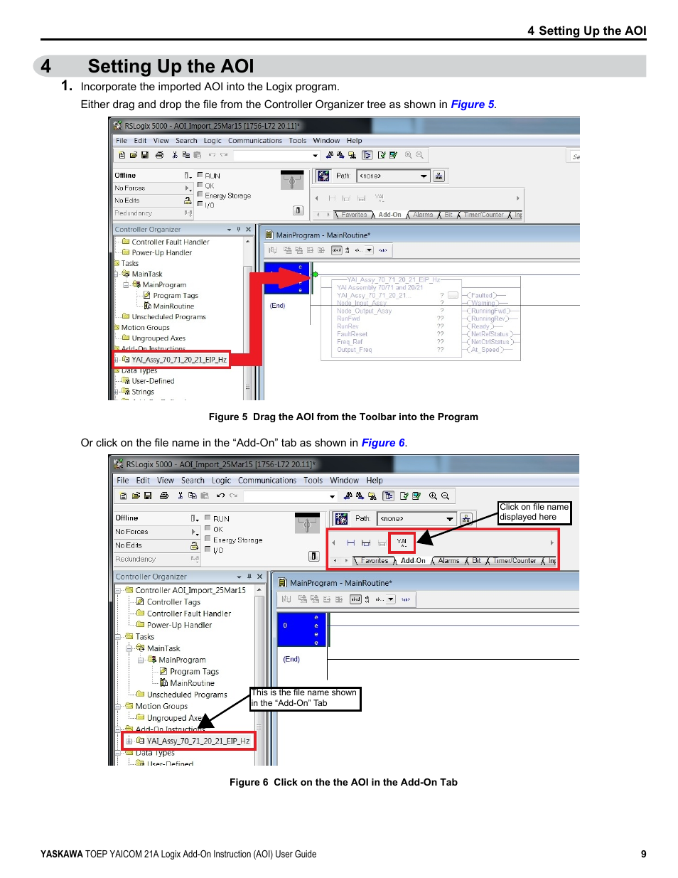 Setting up the aoi, 4setting up the aoi | Yaskawa AOI User Manual | Page 9 / 22