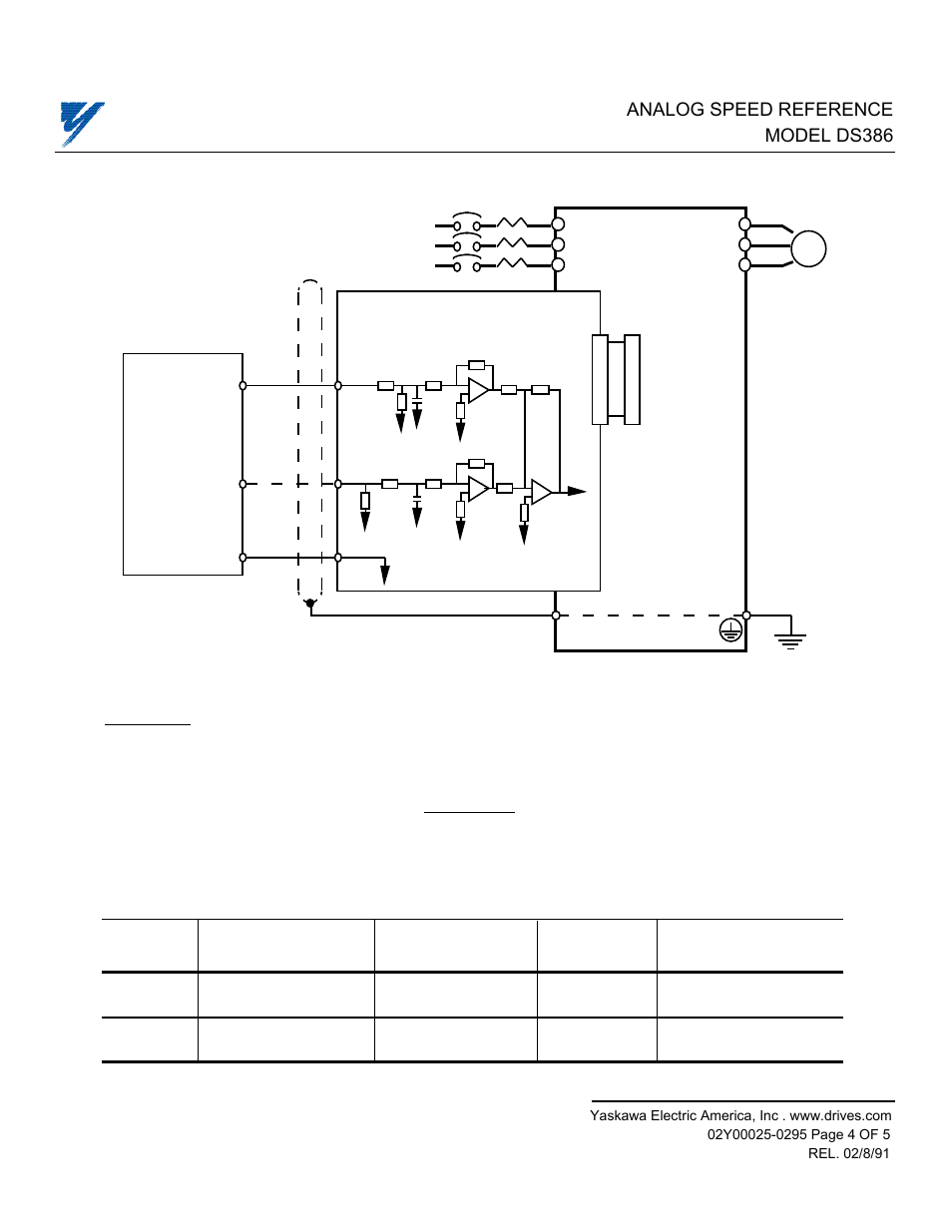 Freq. ref. unit, Analog speed reference model ds386 | Yaskawa DS386 User Manual | Page 4 / 5