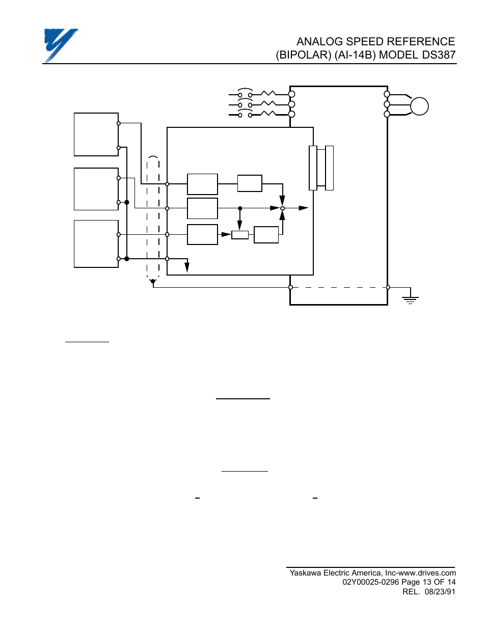 Warning | Yaskawa DS387 User Manual | Page 13 / 14