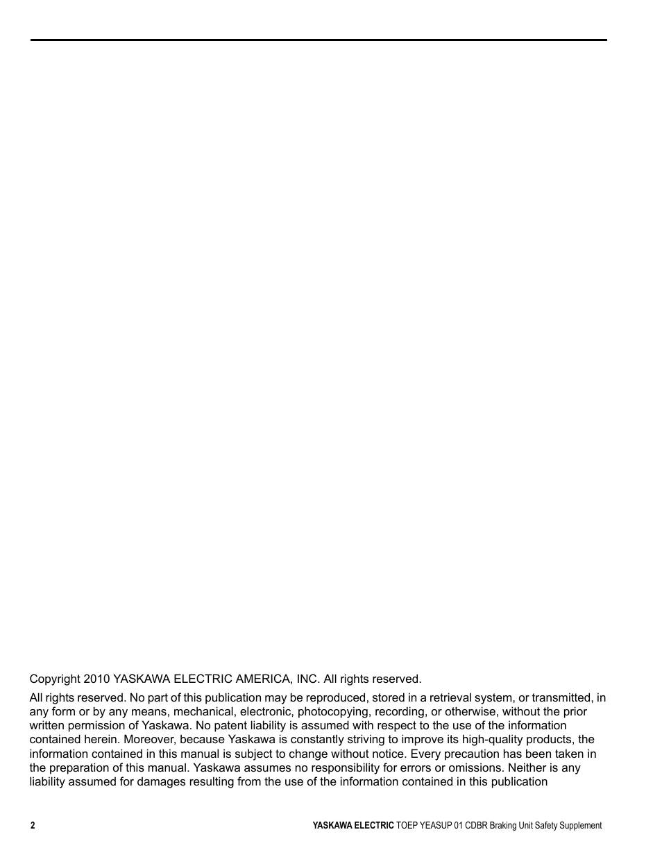 Yaskawa CDBR Braking Unit Supplement User Manual | Page 2 / 4