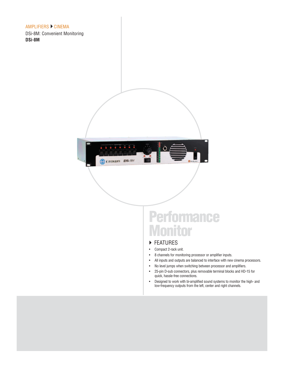 Performance monitor | Crown Audio CTs 2-Channel User Manual | Page 62 / 83