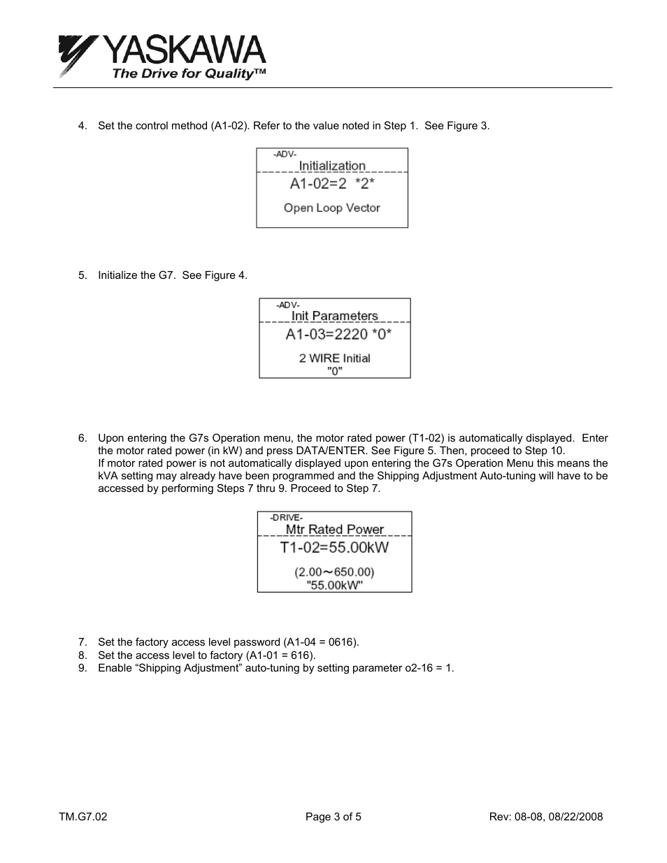 Yaskawa Control Board Replacement Procedure for Large Capacity G7 Drives User Manual | Page 3 / 5
