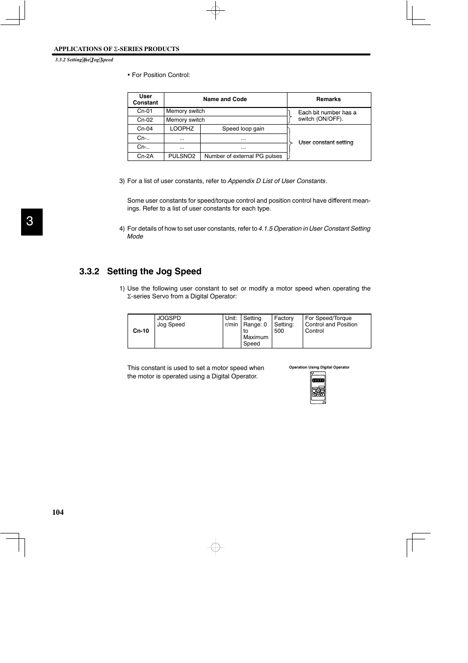 2 setting the jog speed | Yaskawa DR2 Sigma Servo User Manual | Page 117 / 513