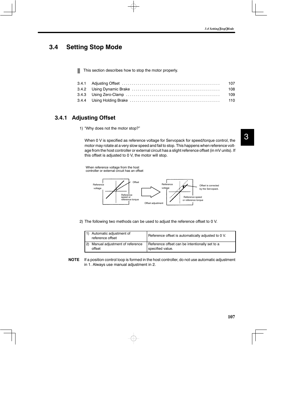 4 setting stop mode, 1 adjusting offset | Yaskawa DR2 Sigma Servo User Manual | Page 120 / 513