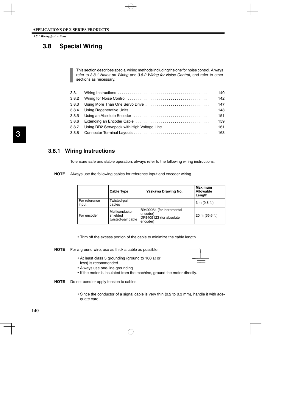 8 special wiring, 1 wiring instructions | Yaskawa DR2 Sigma Servo User Manual | Page 153 / 513