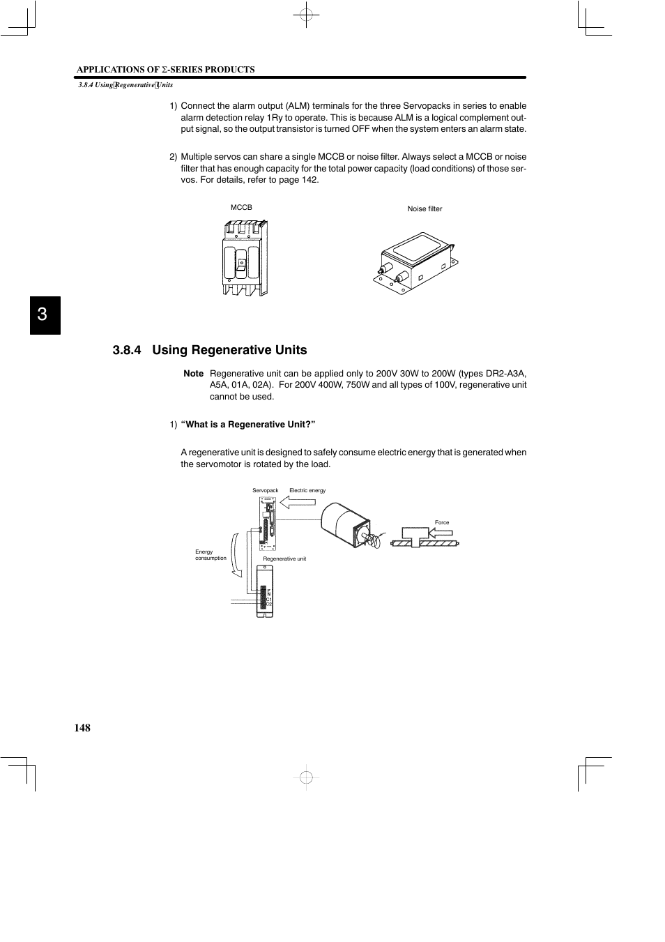 4 using regenerative units | Yaskawa DR2 Sigma Servo User Manual | Page 161 / 513