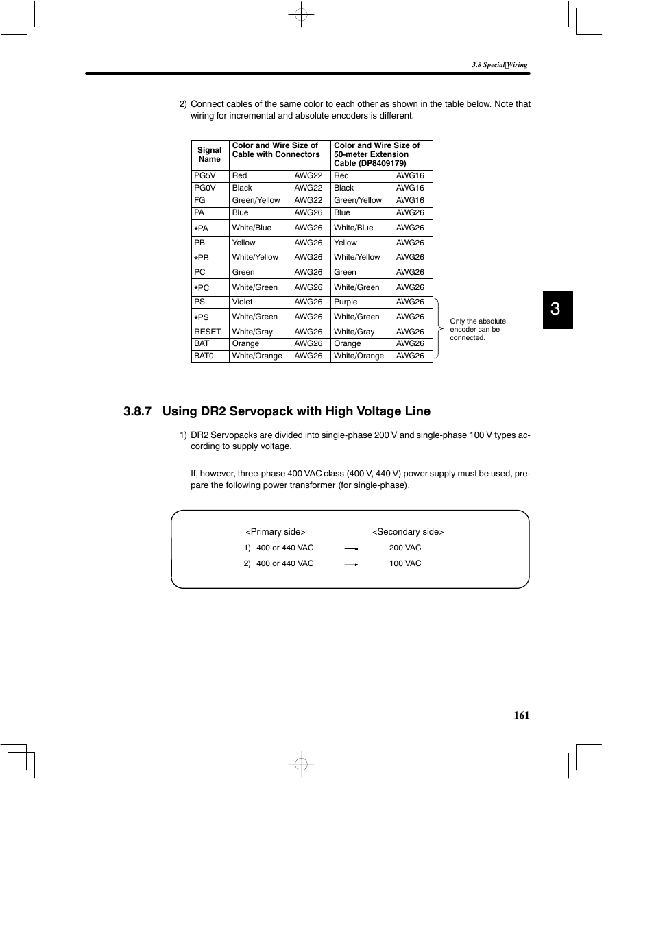 7 using dr2 servopack with high voltage line | Yaskawa DR2 Sigma Servo User Manual | Page 174 / 513