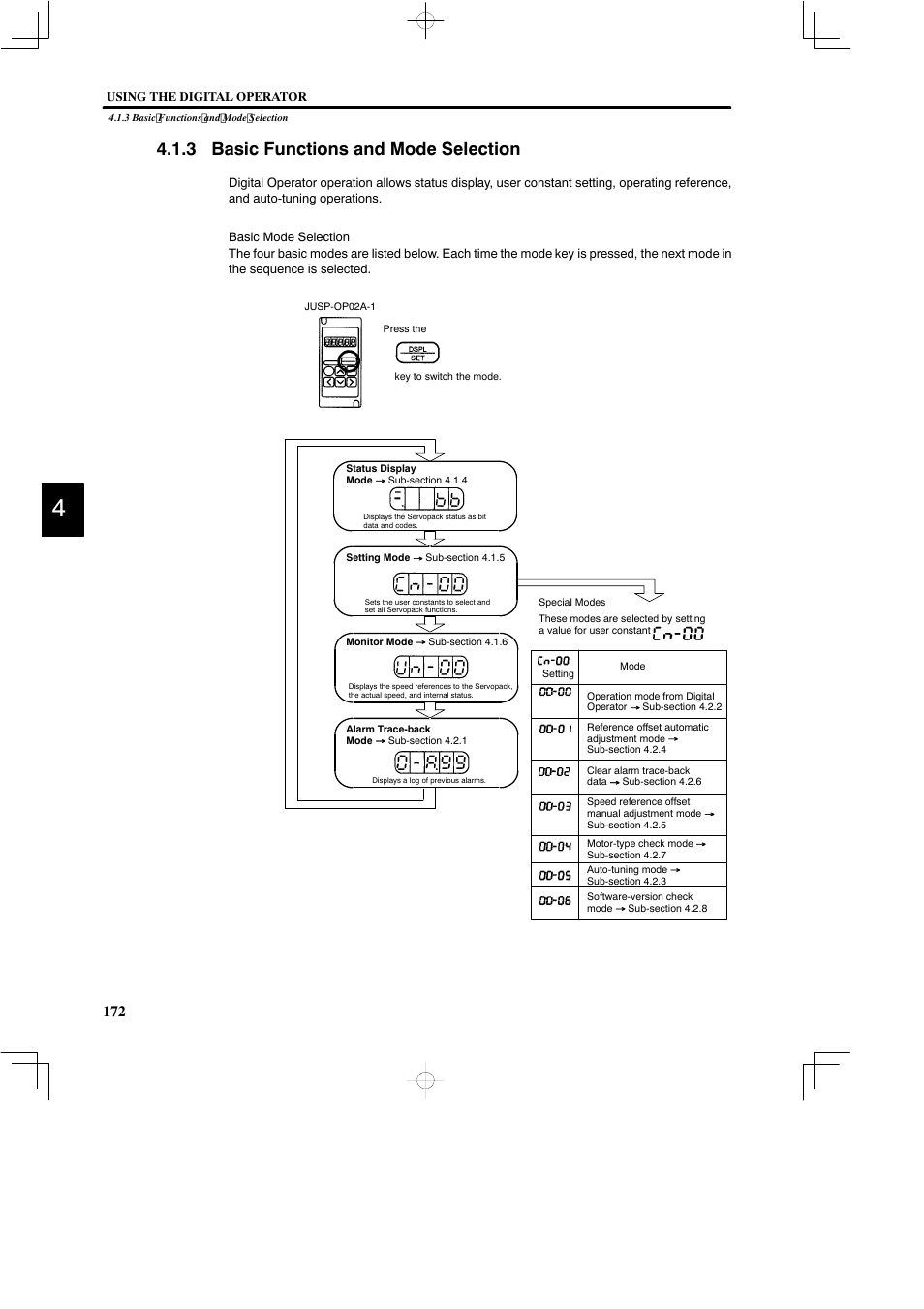 3 basic functions and mode selection | Yaskawa DR2 Sigma Servo User Manual | Page 185 / 513