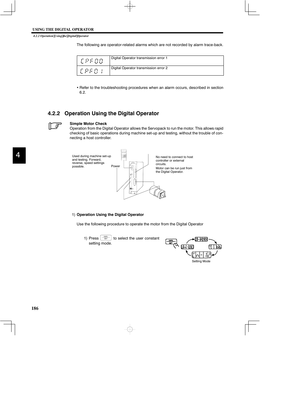 2 operation using the digital operator | Yaskawa DR2 Sigma Servo User Manual | Page 199 / 513