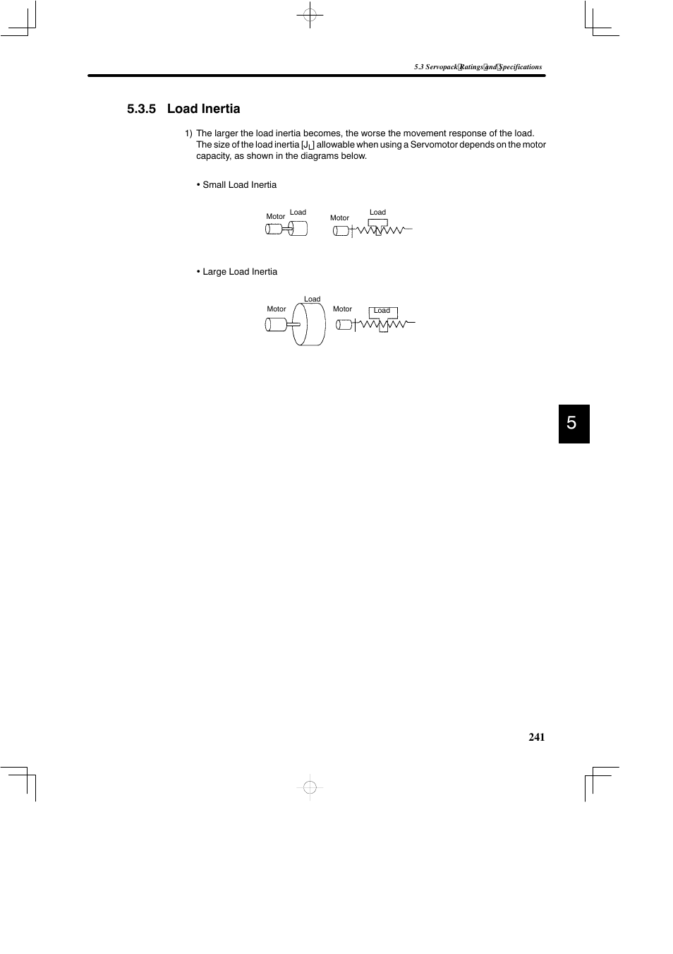 5 load inertia | Yaskawa DR2 Sigma Servo User Manual | Page 253 / 513