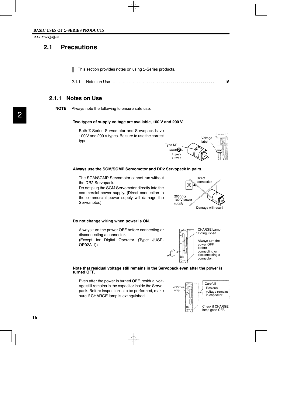 1 precautions, 1 notes on use | Yaskawa DR2 Sigma Servo User Manual | Page 30 / 513