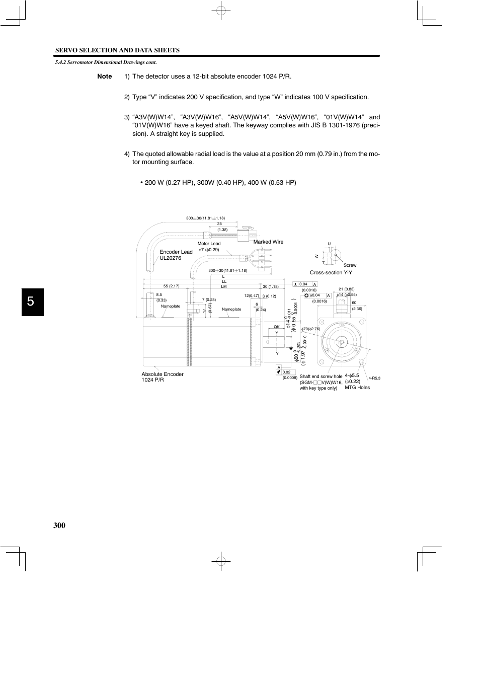 Servo selection and data sheets | Yaskawa DR2 Sigma Servo User Manual | Page 312 / 513