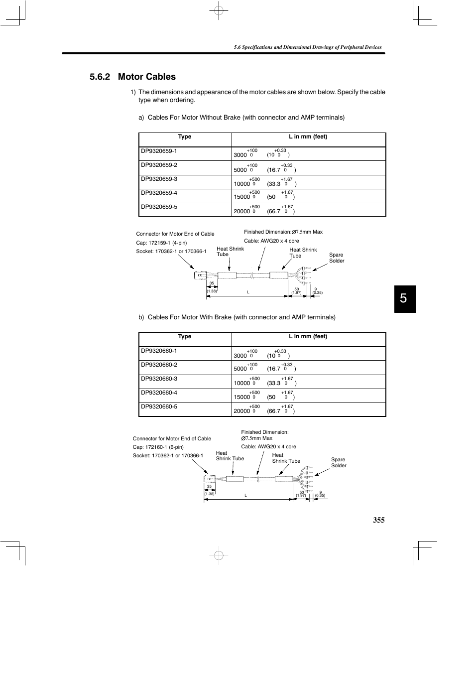 2 motor cables | Yaskawa DR2 Sigma Servo User Manual | Page 367 / 513