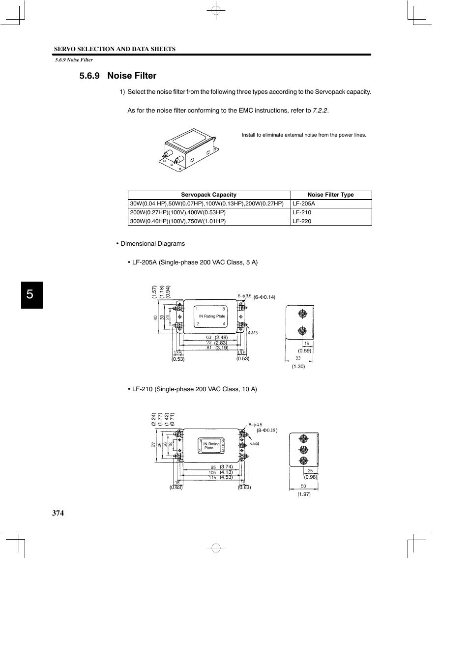 9 noise filter | Yaskawa DR2 Sigma Servo User Manual | Page 386 / 513