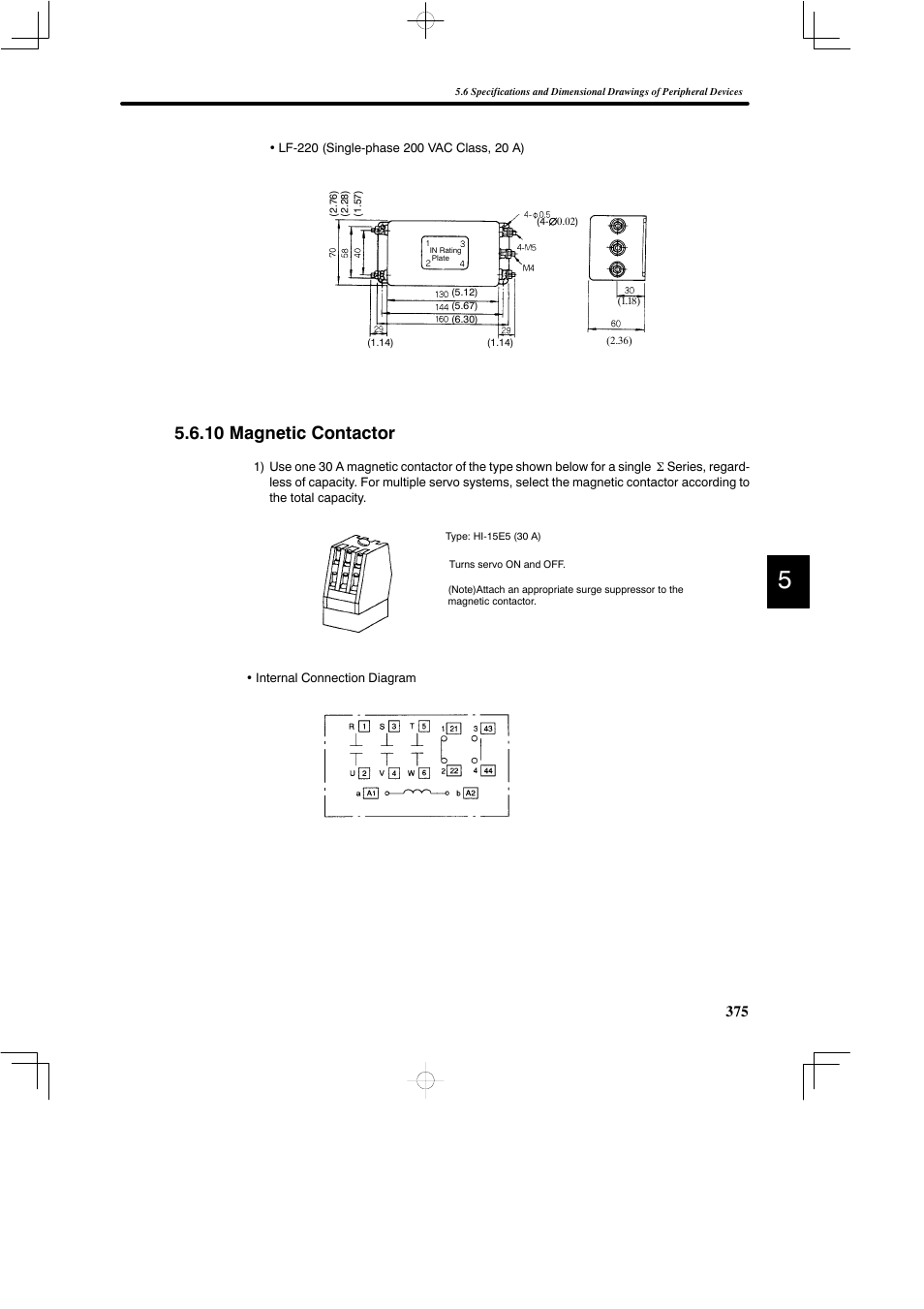 10 magnetic contactor | Yaskawa DR2 Sigma Servo User Manual | Page 387 / 513