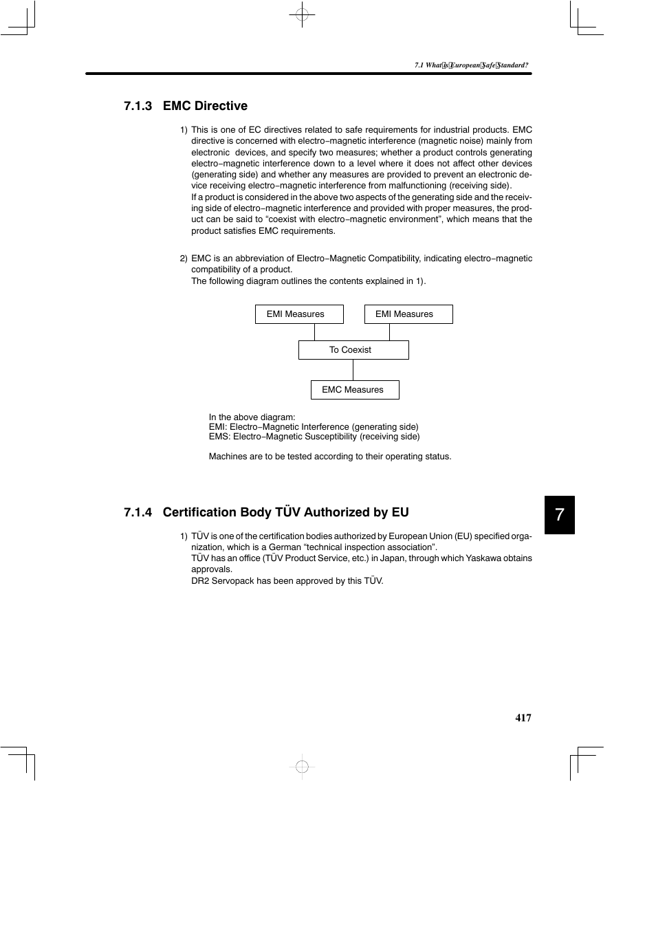 3 emc directive, 4 certif ication body tuv authorized by eu, 4 certification body tüv authorized by eu | Yaskawa DR2 Sigma Servo User Manual | Page 429 / 513