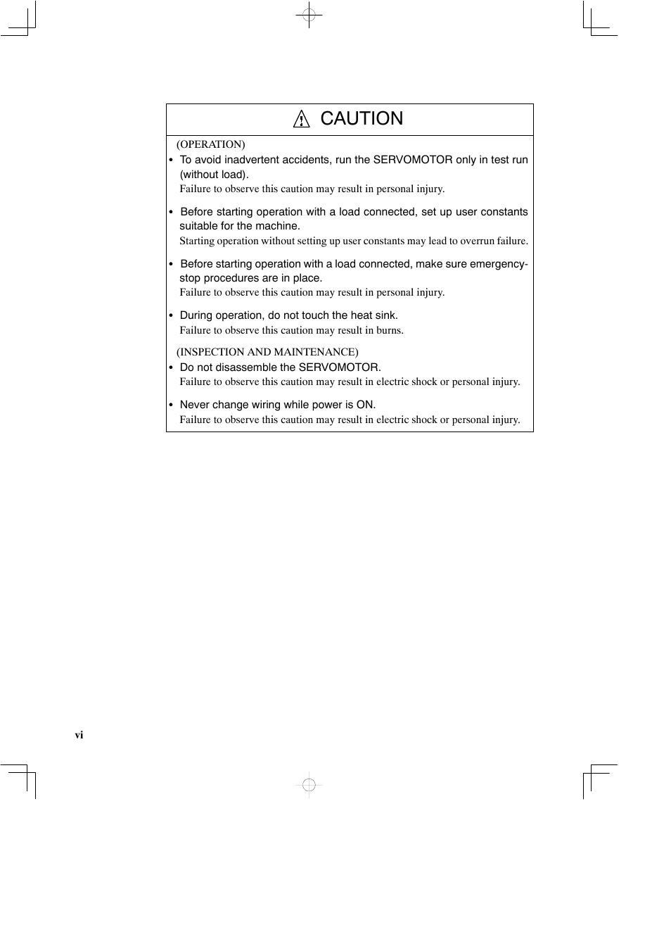 Caution | Yaskawa DR2 Sigma Servo User Manual | Page 5 / 513