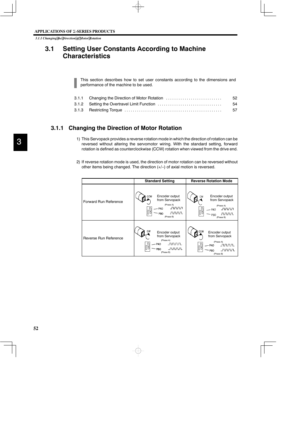 1 changing the direction of motor rotation | Yaskawa DR2 Sigma Servo User Manual | Page 65 / 513