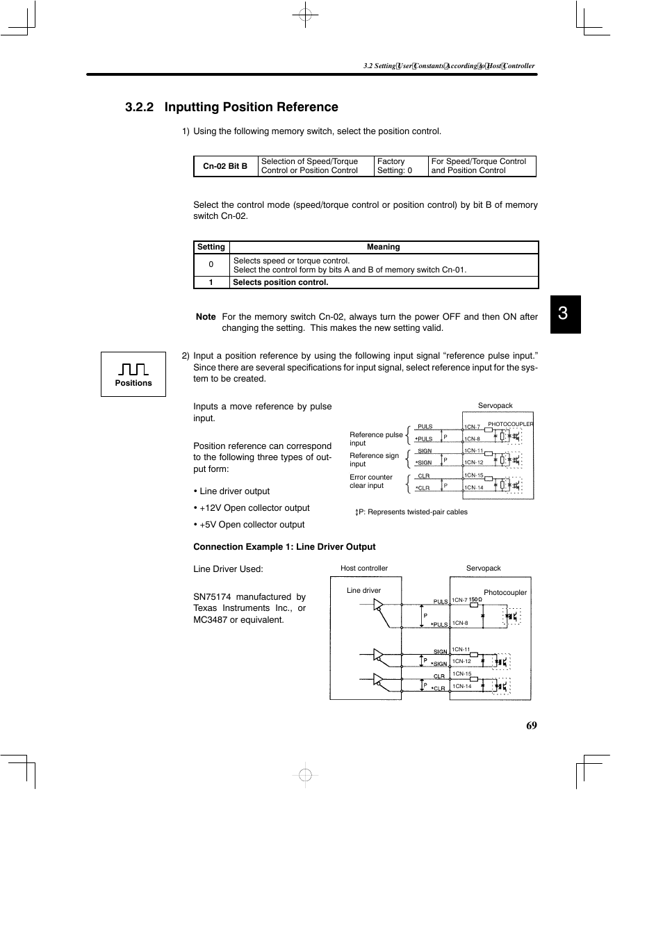 2 inputting position reference | Yaskawa DR2 Sigma Servo User Manual | Page 82 / 513