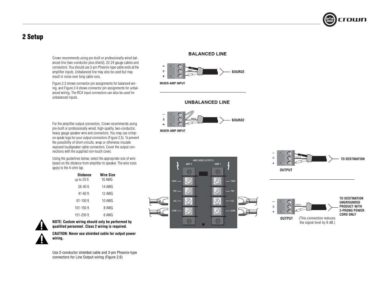 2 setup | Crown Audio 180MA User Manual | Page 9 / 20