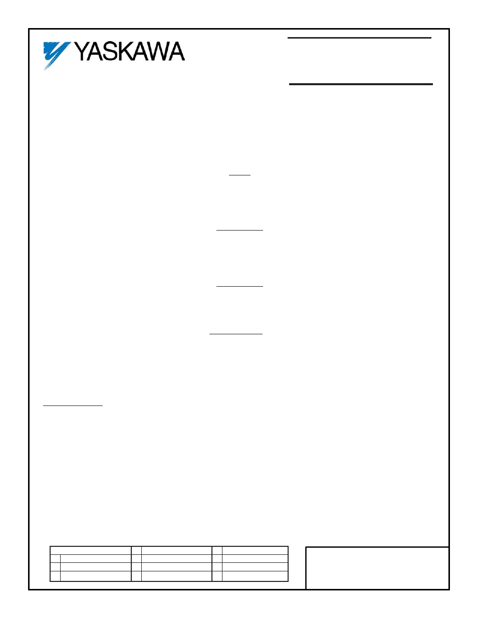Yaskawa CM051 User Manual | 4 pages