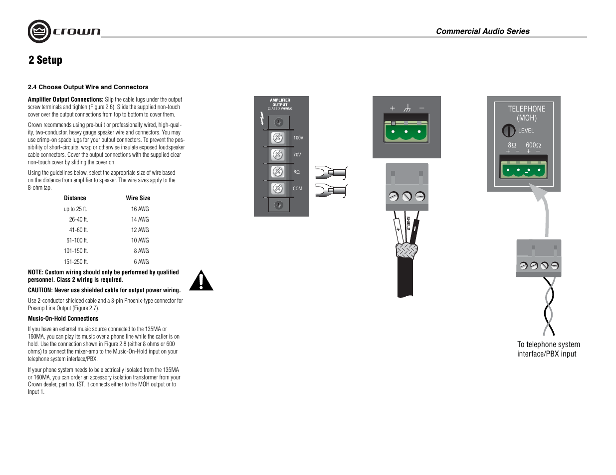 2 setup | Crown Audio 160MA User Manual | Page 10 / 24