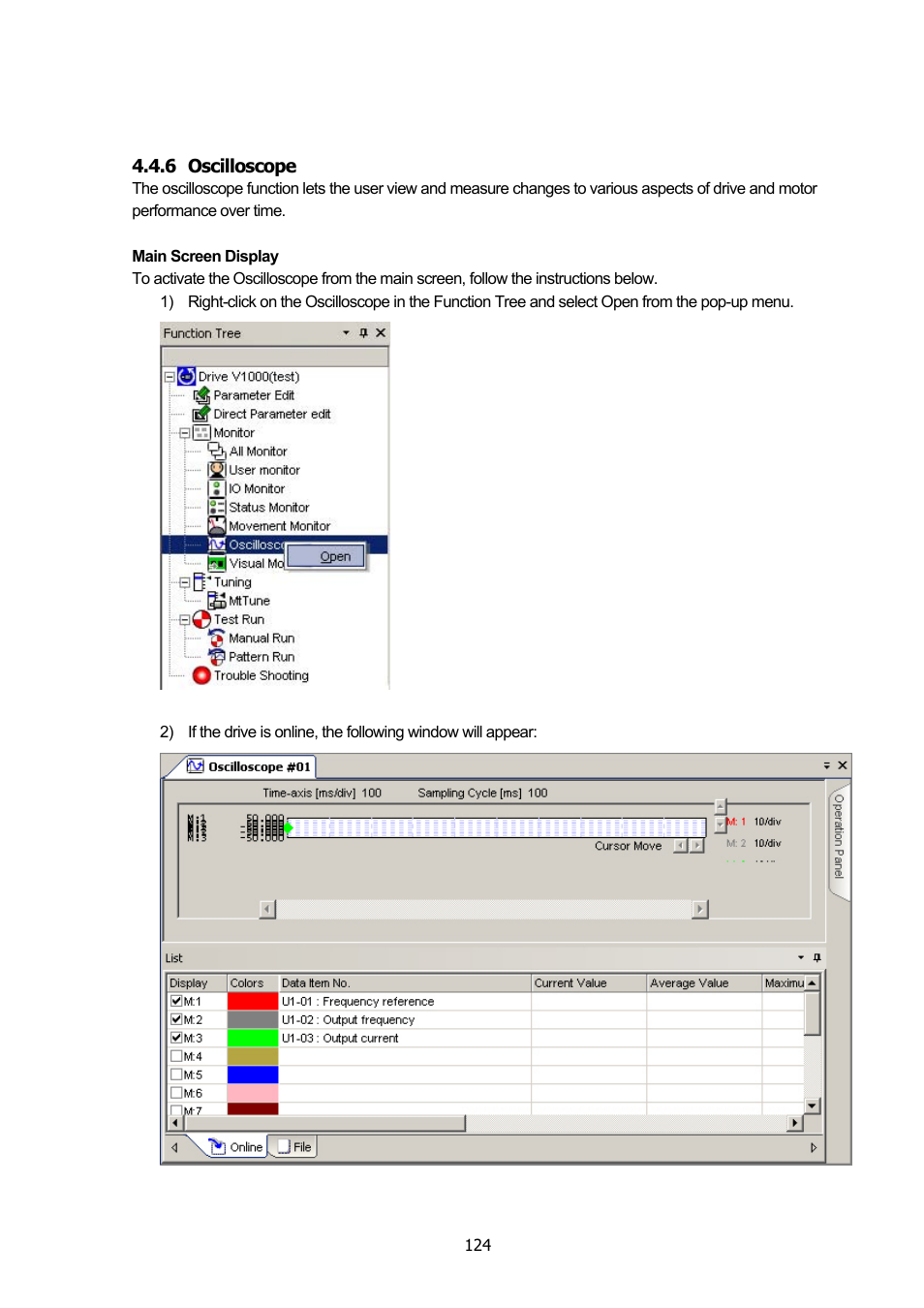 6 oscilloscope, Oscilloscope | Yaskawa DriveWizard Plus User Manual | Page 124 / 198