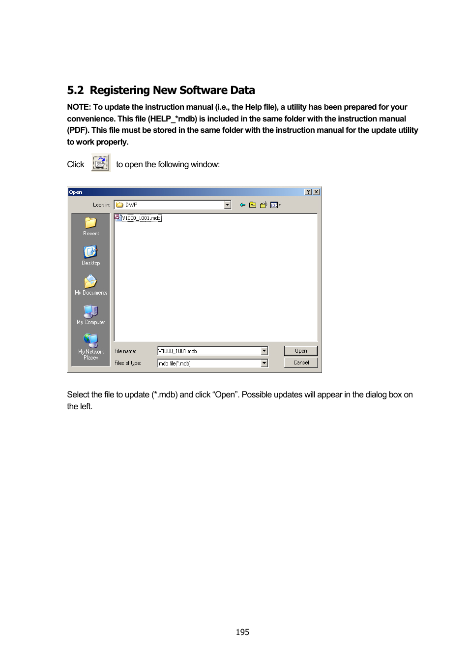 2 registering new software data, Registering new software data | Yaskawa DriveWizard Plus User Manual | Page 195 / 198