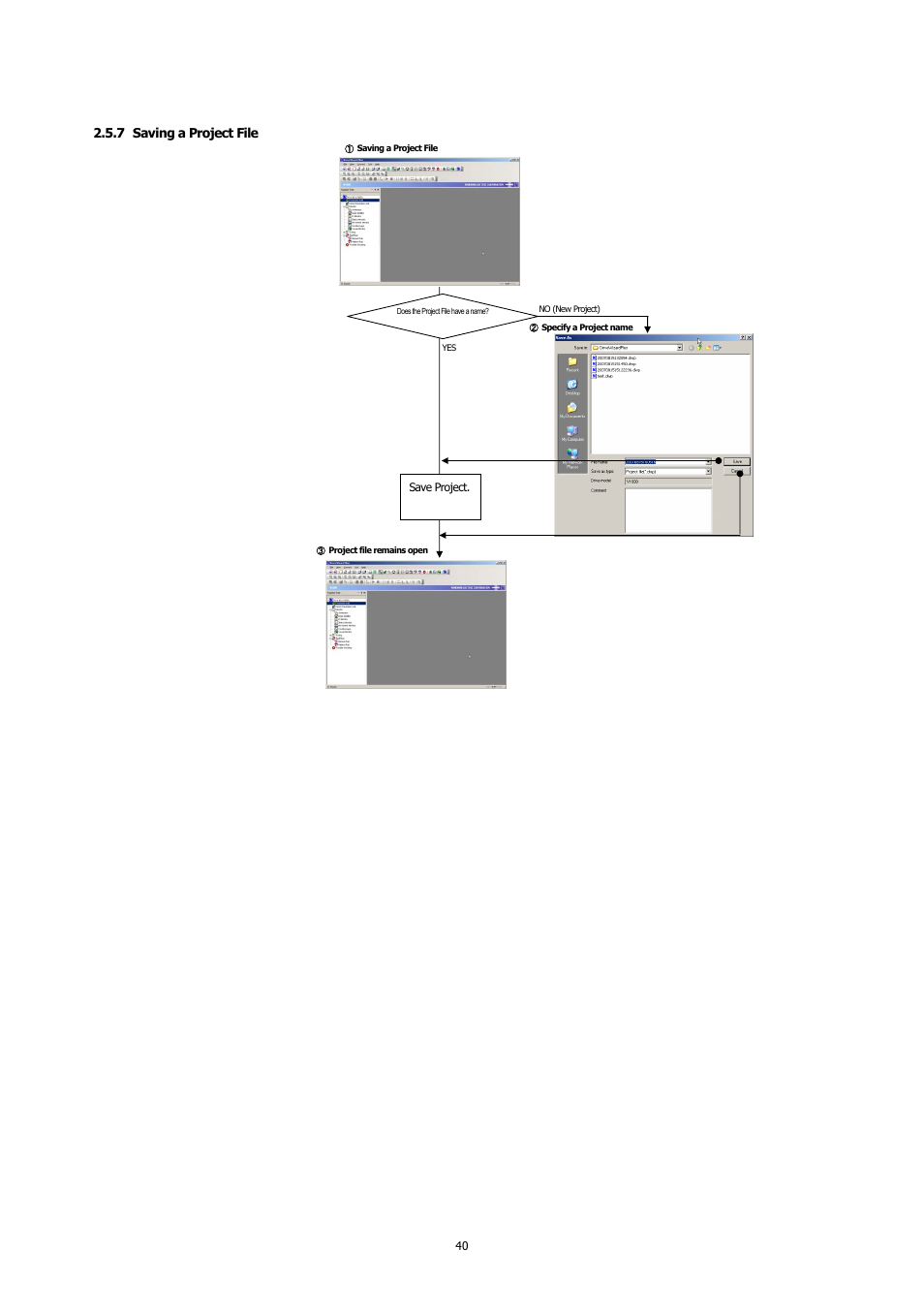 7 saving a project file, Saving a project file | Yaskawa DriveWizard Plus User Manual | Page 40 / 198