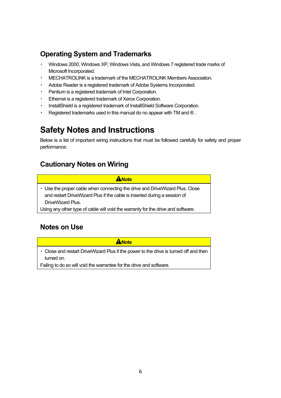 Safety notes and instructions, Operating system and trademarks | Yaskawa DriveWizard Plus User Manual | Page 6 / 198