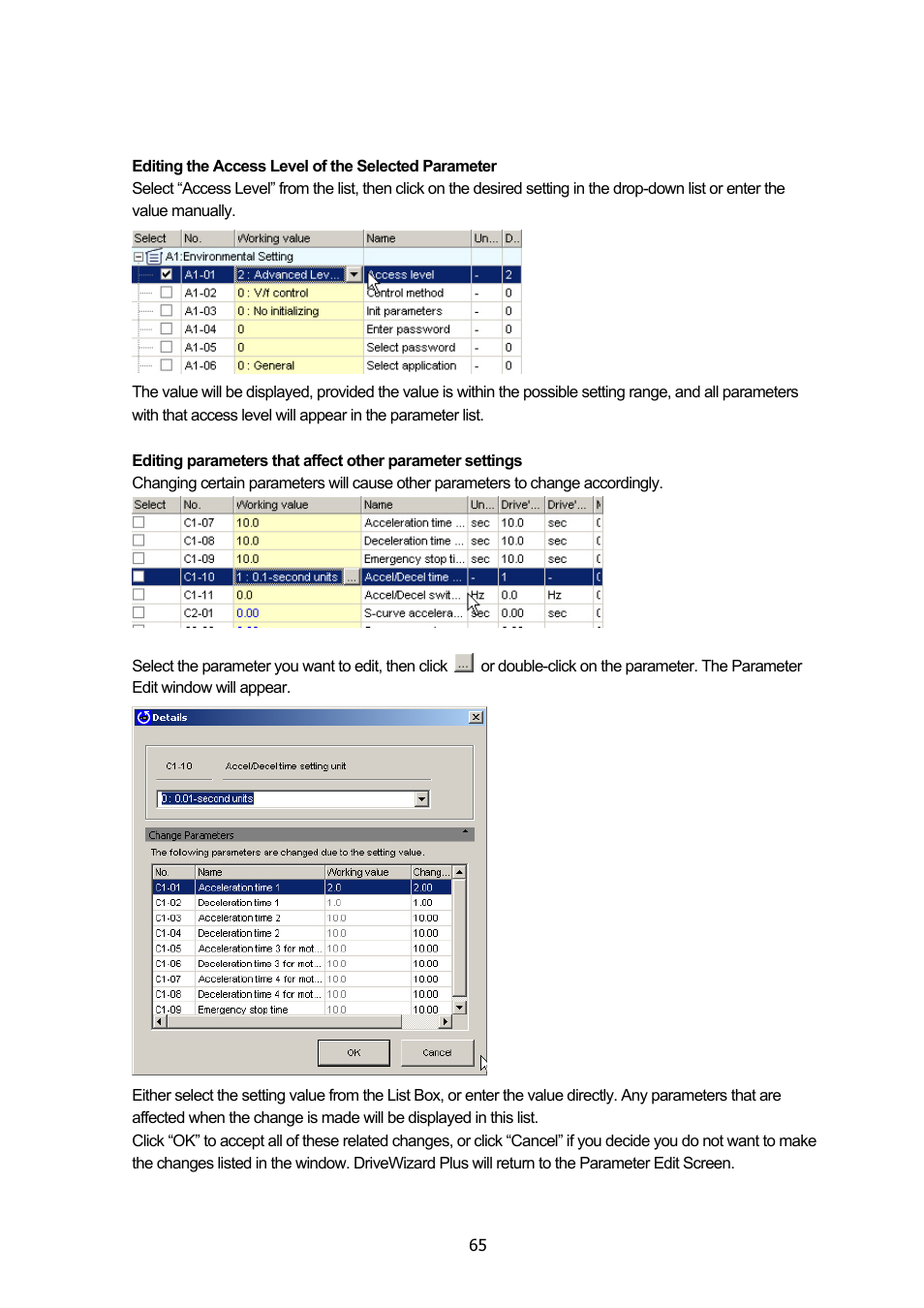 Yaskawa DriveWizard Plus User Manual | Page 65 / 198