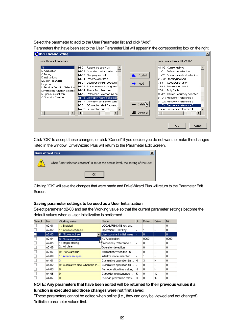 Yaskawa DriveWizard Plus User Manual | Page 69 / 198