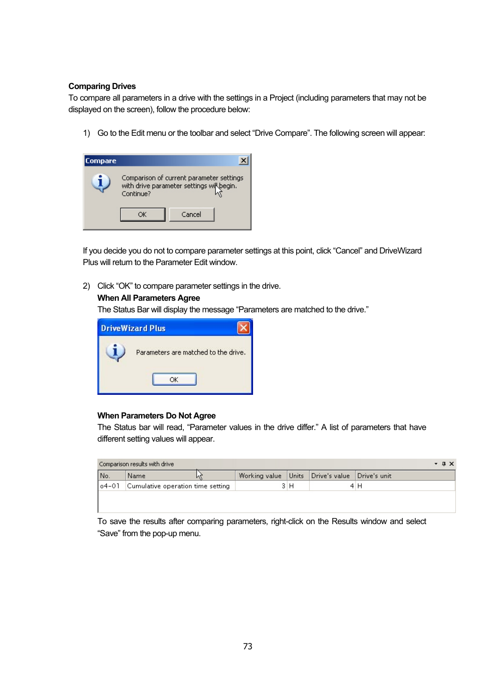 Yaskawa DriveWizard Plus User Manual | Page 73 / 198