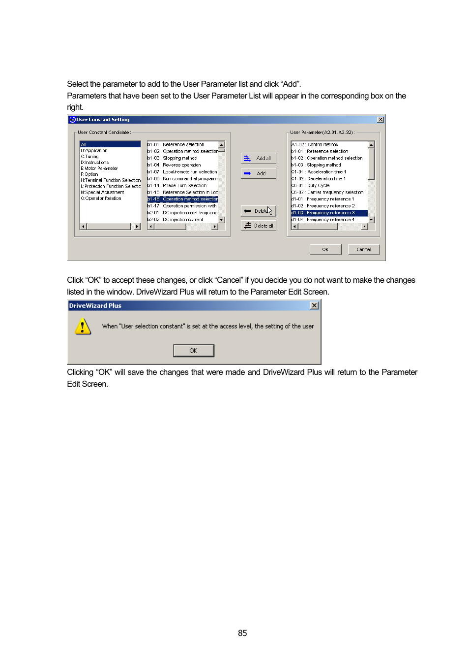 Yaskawa DriveWizard Plus User Manual | Page 85 / 198