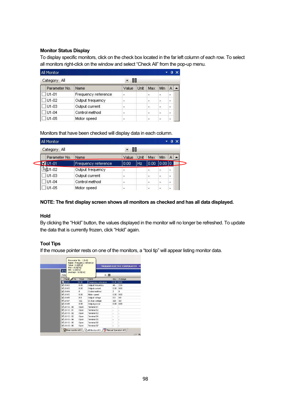 Yaskawa DriveWizard Plus User Manual | Page 98 / 198