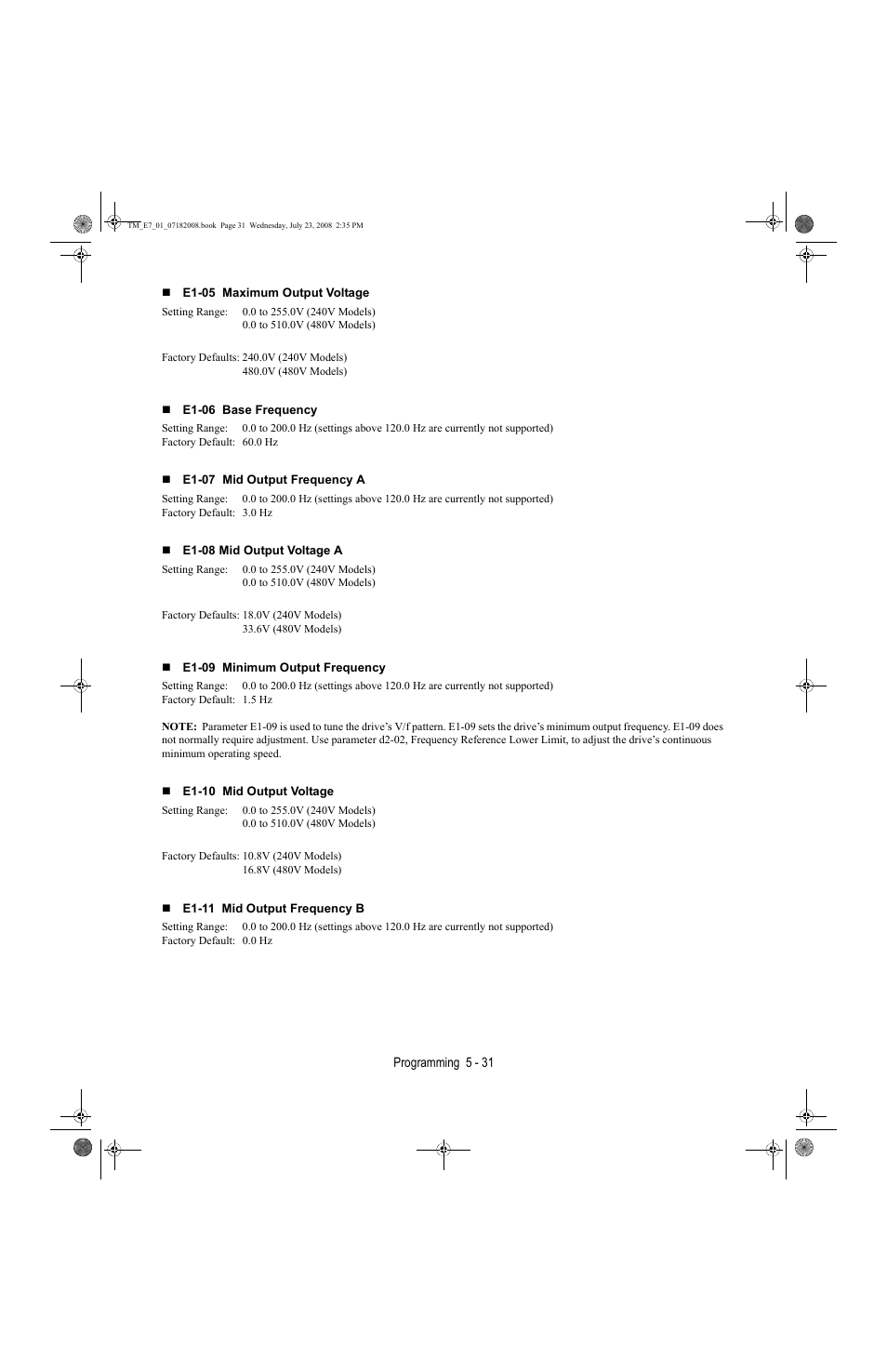 Yaskawa E7 Drive User Manual User Manual | Page 105 / 244