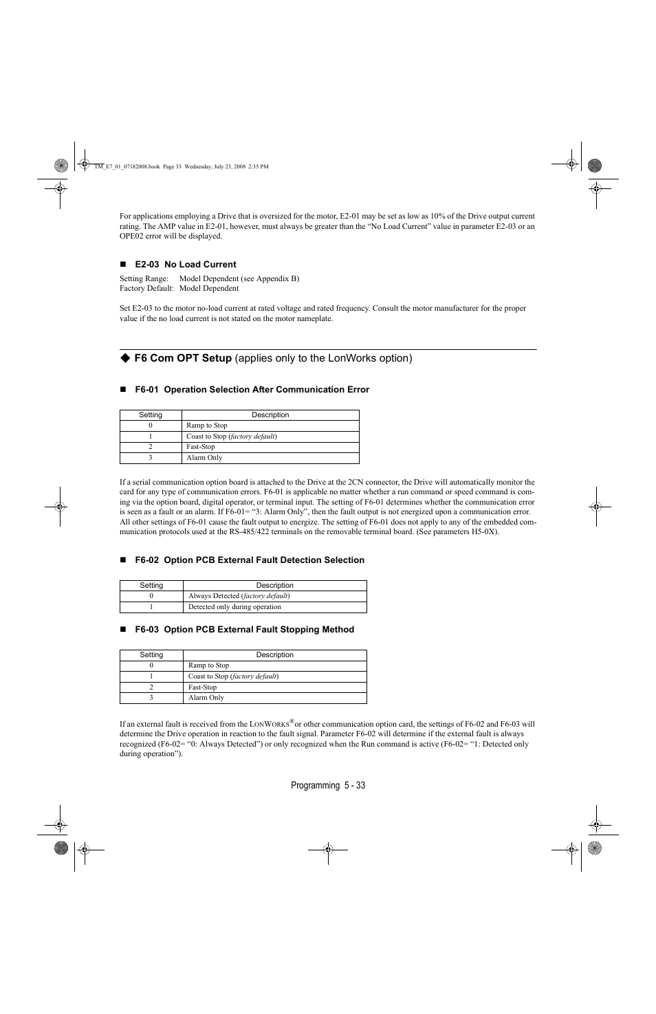 Yaskawa E7 Drive User Manual User Manual | Page 107 / 244