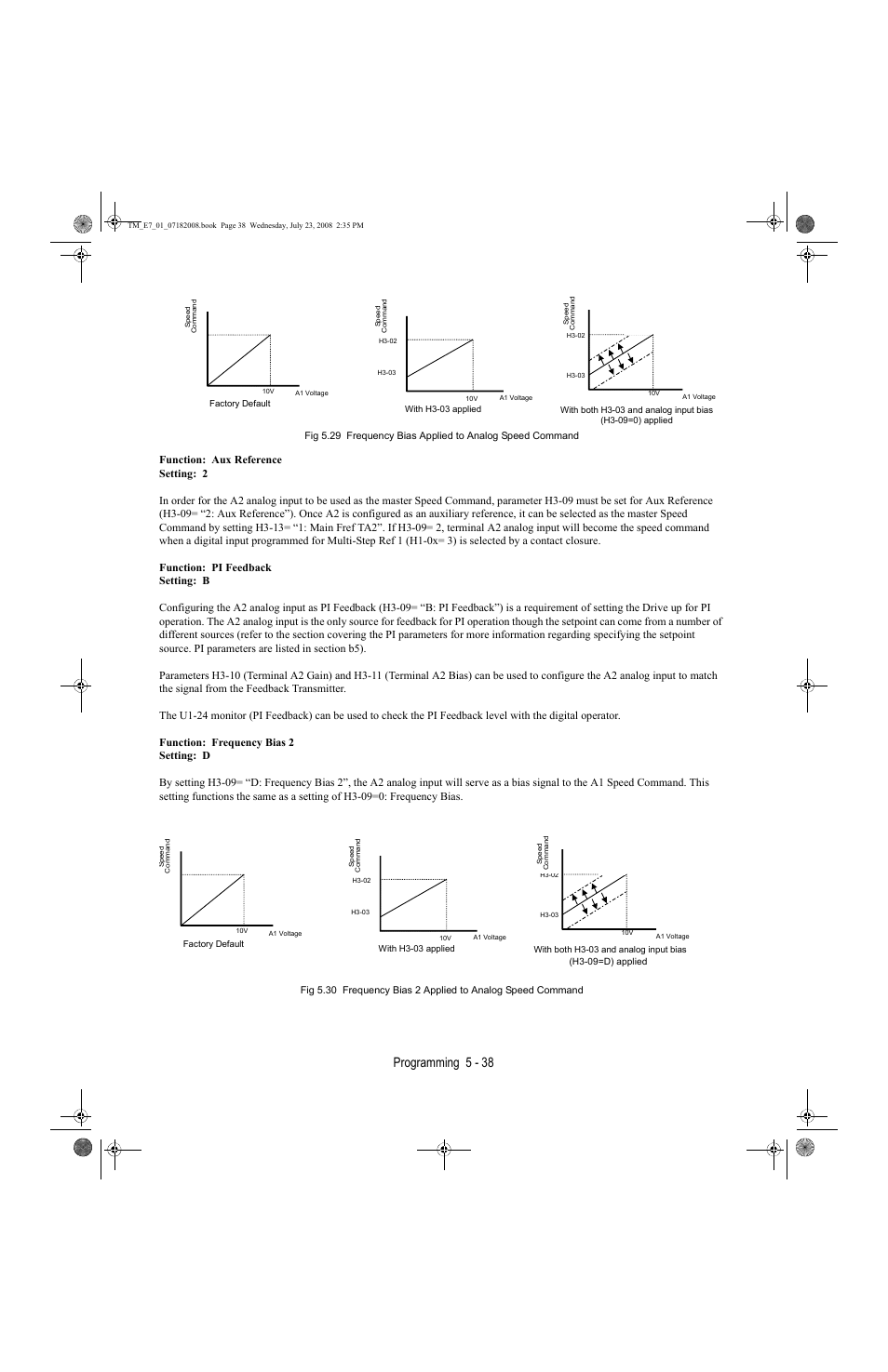 Programming 5 - 38 | Yaskawa E7 Drive User Manual User Manual | Page 112 / 244