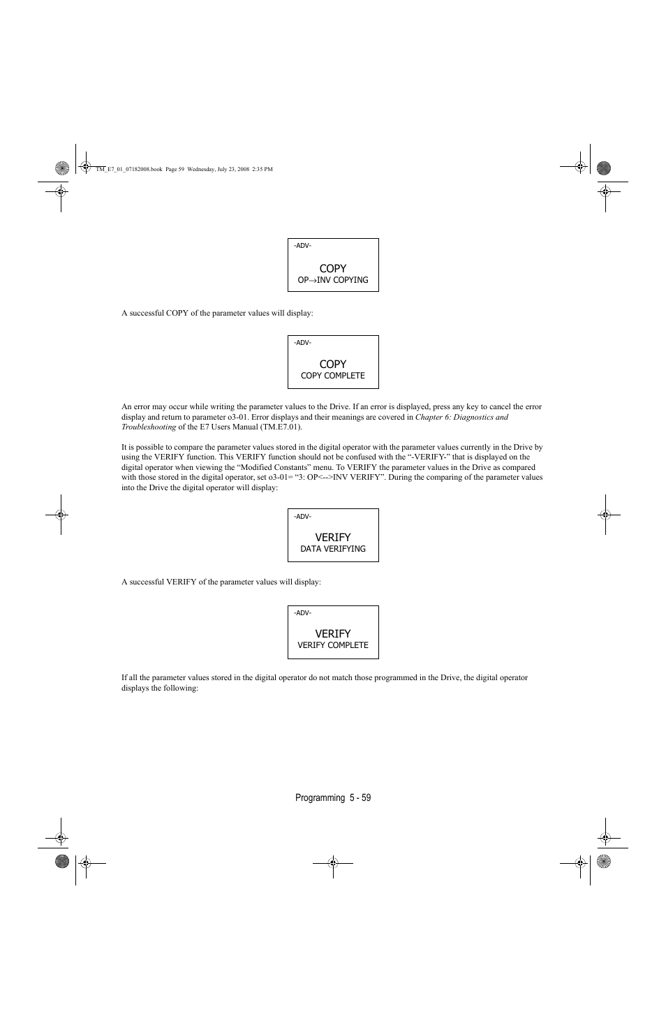 Yaskawa E7 Drive User Manual User Manual | Page 133 / 244