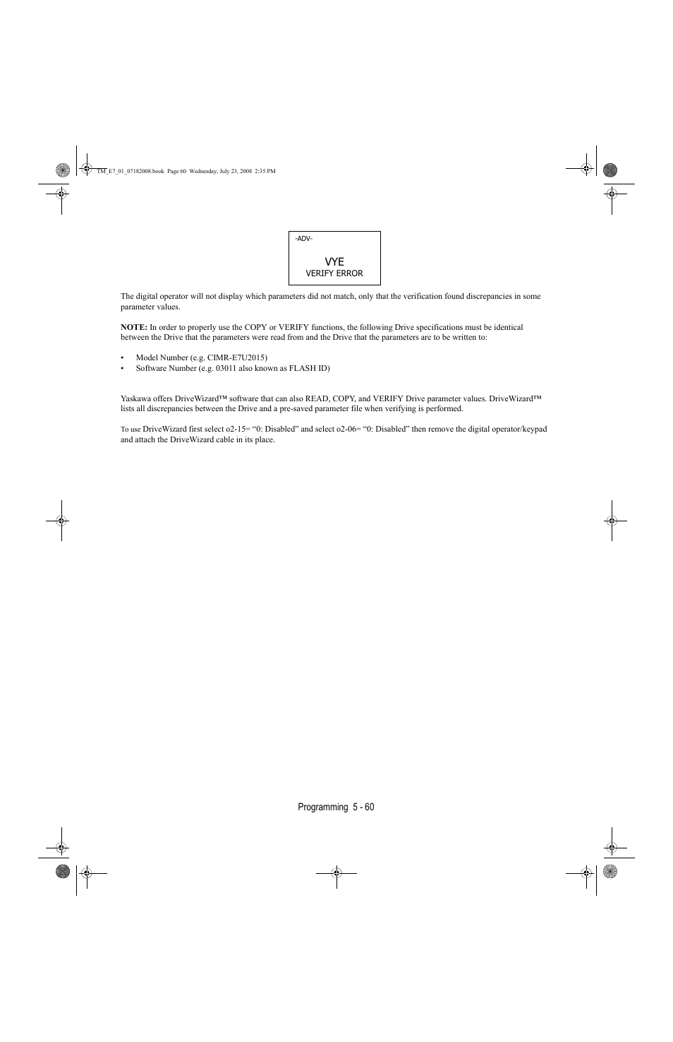 Yaskawa E7 Drive User Manual User Manual | Page 134 / 244