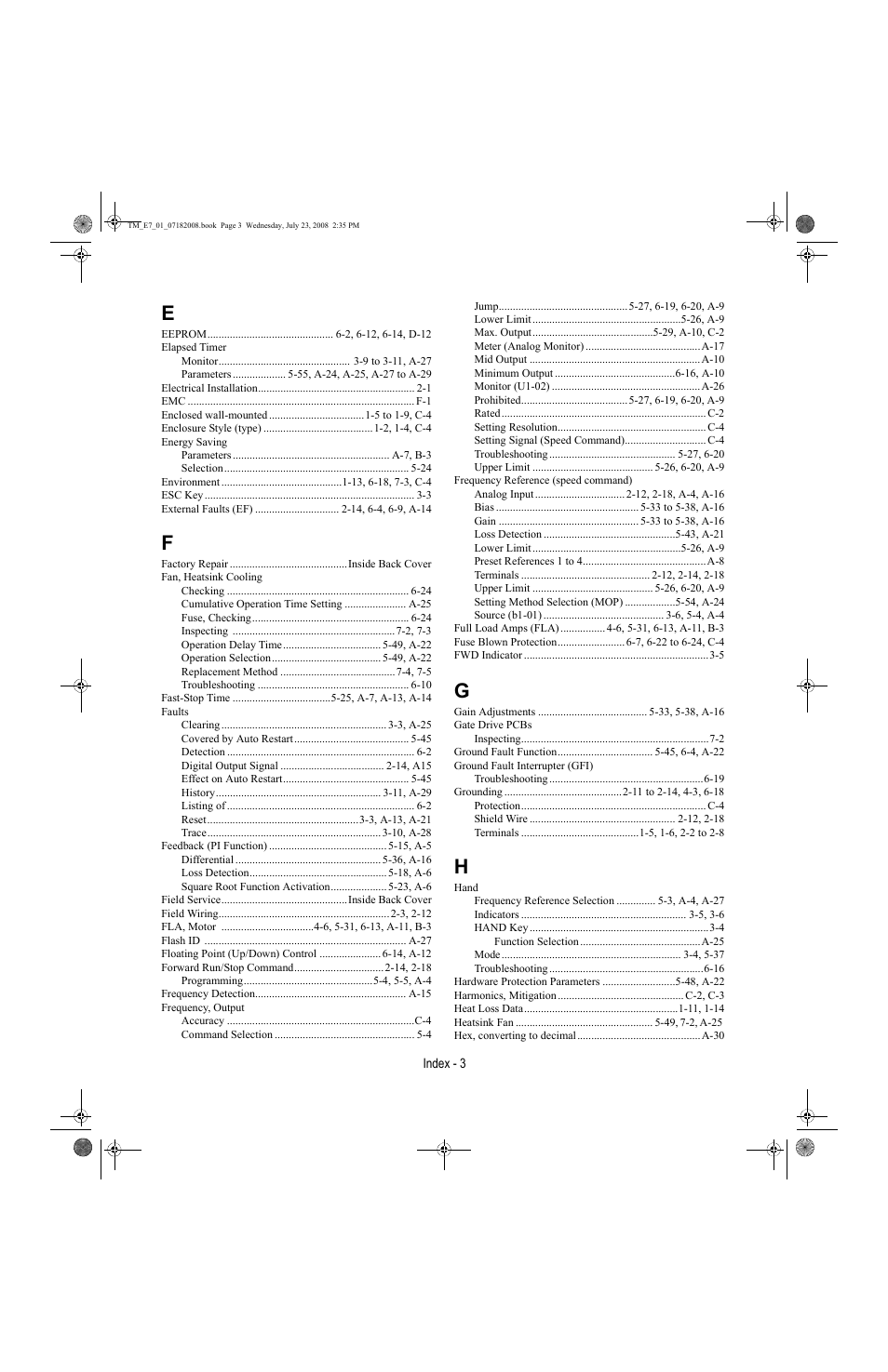 Yaskawa E7 Drive User Manual User Manual | Page 235 / 244