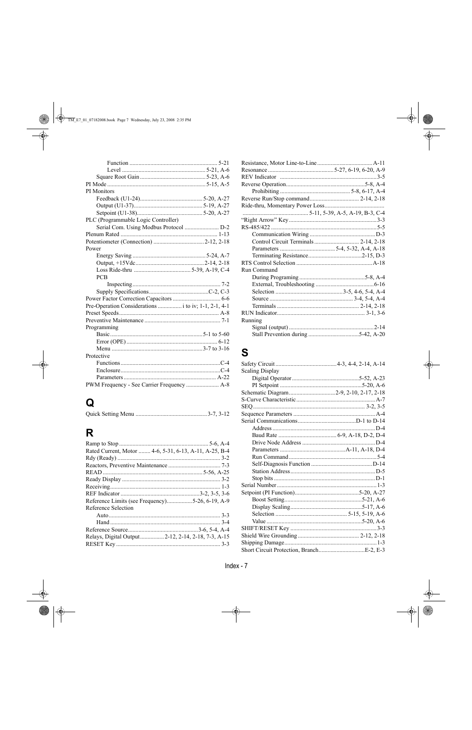 Yaskawa E7 Drive User Manual User Manual | Page 239 / 244